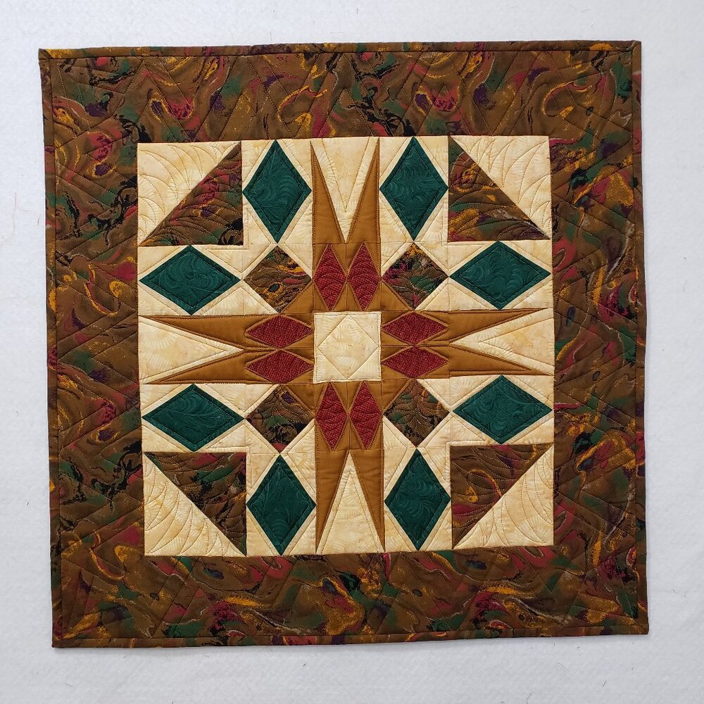 Handcrafted Quilted Table Topper or Wall Décor 25.5” Square